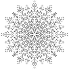 Circle mandala pattern. Vintage decorative round element. Circle ornament. East motif. Vector illustration.
