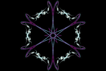 Fototapeta na wymiar Digital abstract fractal pattern on black background