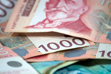 Serbian dinar.Bill of a 1000 dinars.
