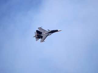 Side view of fighter in flight