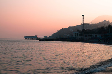 Yalta, on the shores of the Crimea sunset