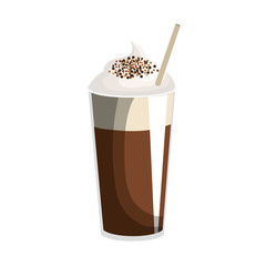 delicious ice coffee isolated vector illustration design