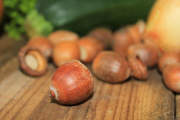 In autumn is the harvest time of healthy vegetables and salad