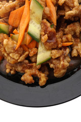 Chinese food. Sweet and sour pork with vegetables.