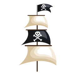 pirate ship isolated icon vector illustration design