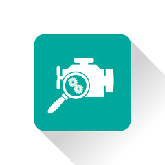 Car engine diagnostic repair flat icon. Vector illustration.