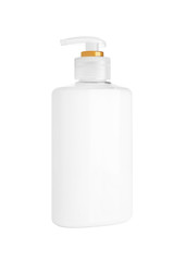 Hand soap shampoo container on white