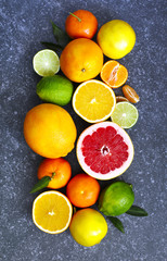 Fototapeta na wymiar Fresh assorted citrus fruits