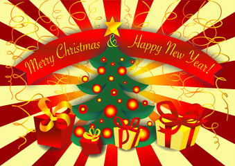 cartolina buon natale felice anno nuovo