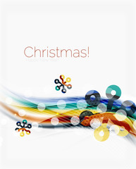 Snowflakes on wave line, Christmas and New Year background