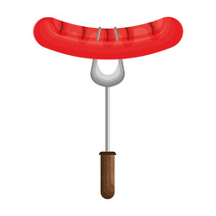 delicious grill sausage icon vector illustration design