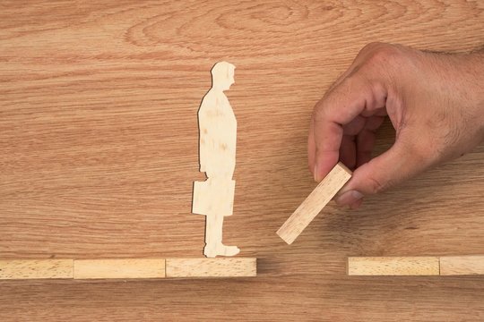 Businessmen and business connections. Concept plan for success.