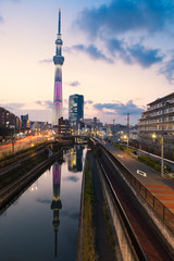 Fototapeta na wymiar Tokyo Skytree Tower in the Twitlight time.