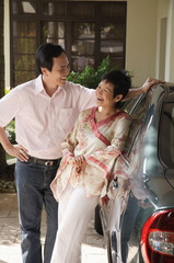 Mature couple looking at each other