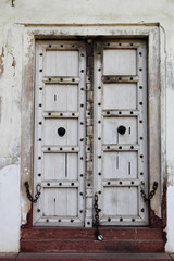 Wooden door at Agra Fort, Agra, India