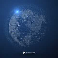 World map point, line, composition, representing the global, Global network connection,international meaning.