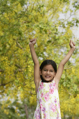 little girl in park