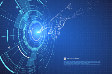 Fototapeta premium Touch the future,Interface technology, the future of user experience.