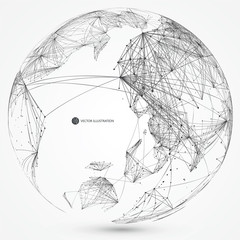 World map point, line, composition, representing the global, Global network connection,international meaning.