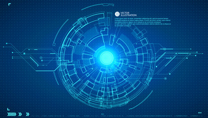 Fototapeta premium Three-dimensional interface technology, science fiction scene.