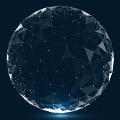 Point, line, surface composed of circular graphics, Global network connection,international meaning. © liuzishan