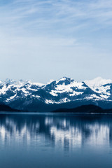 Mountain in Alaska reflecting in the Ocean