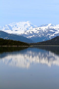 Alaska Landscape with mountains reflecting in the ocean © tpc0361
