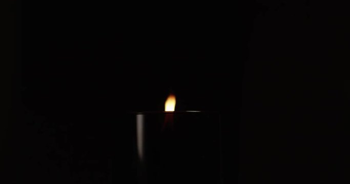 Flame buring on isolated black background