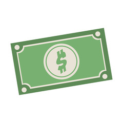 money green bills icon over white background. vector illustration