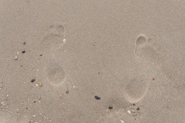 footprints on the Sand. Select focus footprints 