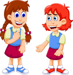 funny two female student talking