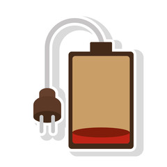 Obraz premium power battery with plug icon over white background. vector illustration