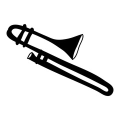 trombone instrument icon image vector illustration design 