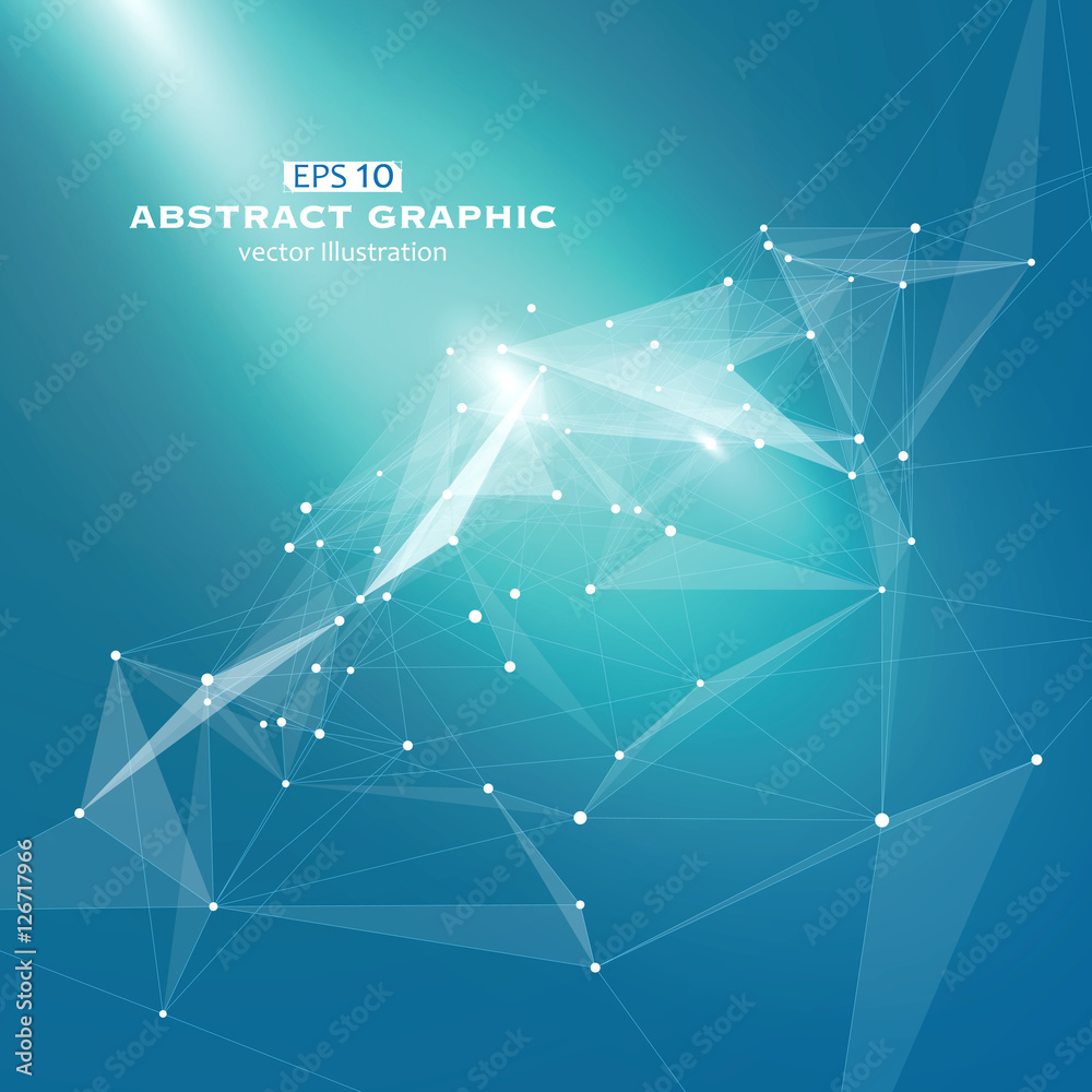 Wall mural dot, line and surface consisting of abstract graphics.