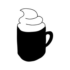 mug with beverage icon image vector illustration design 