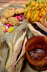 decor halloween on table