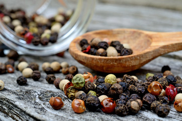 peppercorn on table