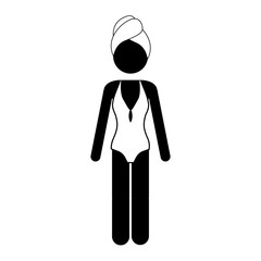 woman swimsuit icon image vector illustration design 