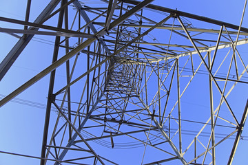 High voltage towers, close-up pictures