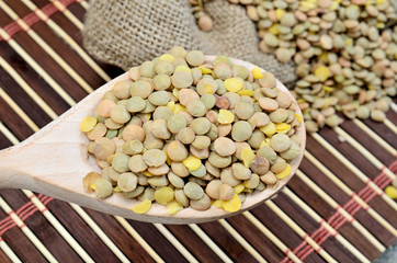 lentil in spoon