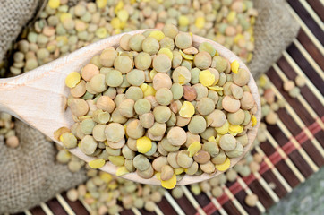 lentil in spoon