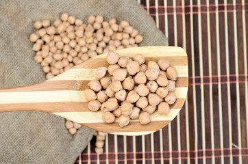 chickpea in spoon