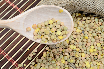 lentil in spoon