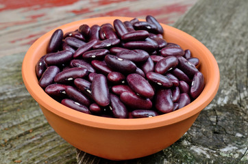 red beans in bowl on table