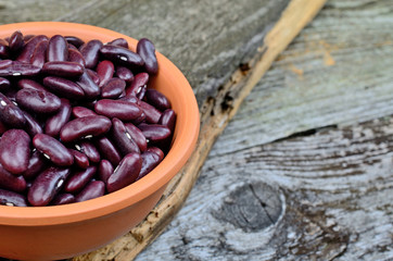 beans in bowl on table