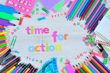 word time for action on table