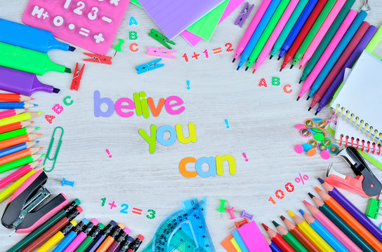 word belive you can on table