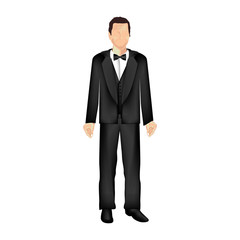 male suit or tuxedo icon image vector illustration design 