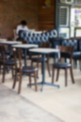 Interior blur of street coffee shop