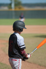 American teen baseball player batting